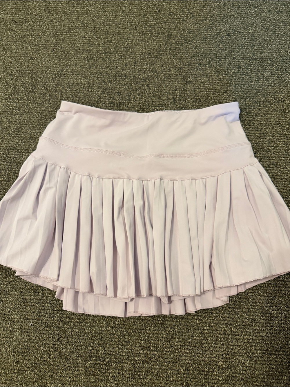 Light Lavender Pleated Skater Skirt with Wide Waistband